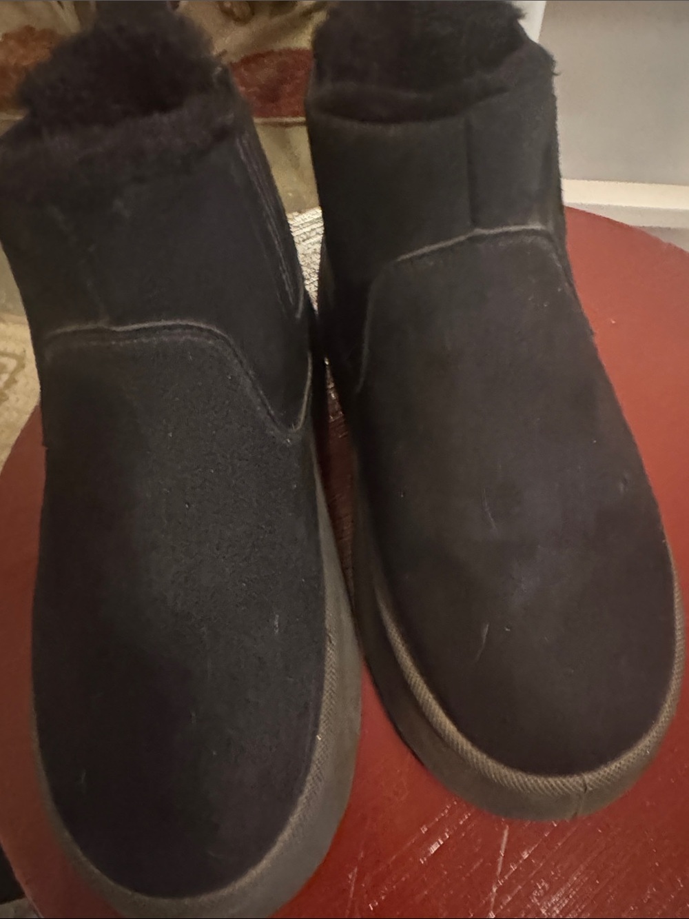 Black Slip-On Suede AnkleBoots